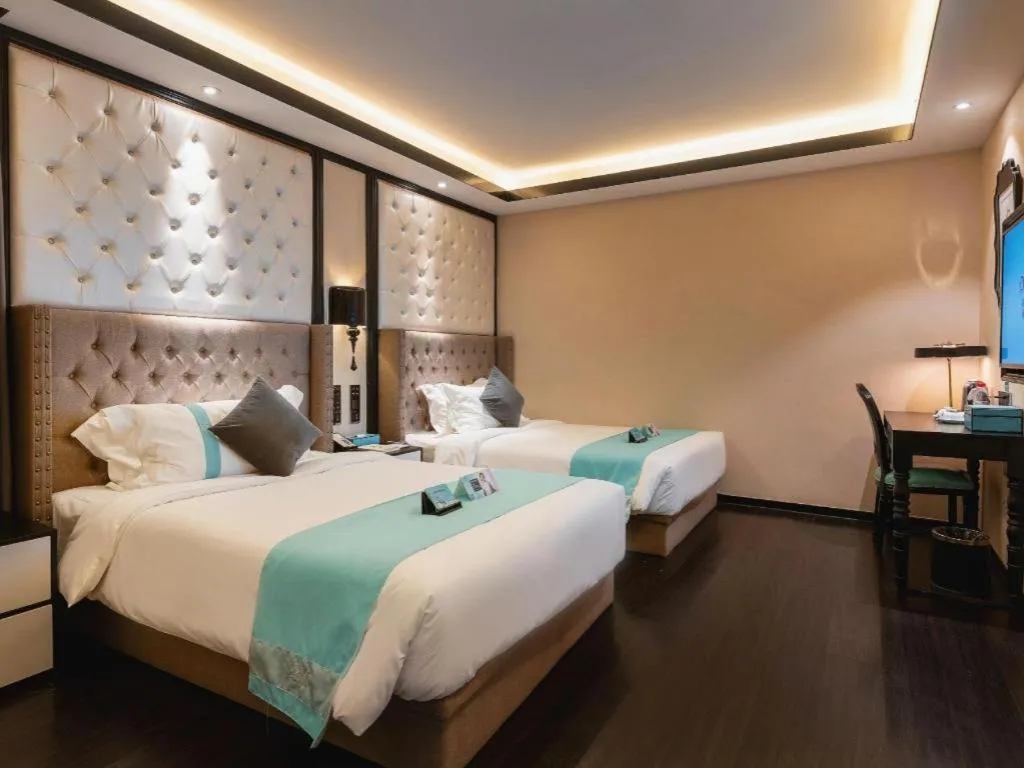 Bed in Xana Hotelle Shaghai Hongqiao Hub National Exhibition Center Qibao Lianming Road