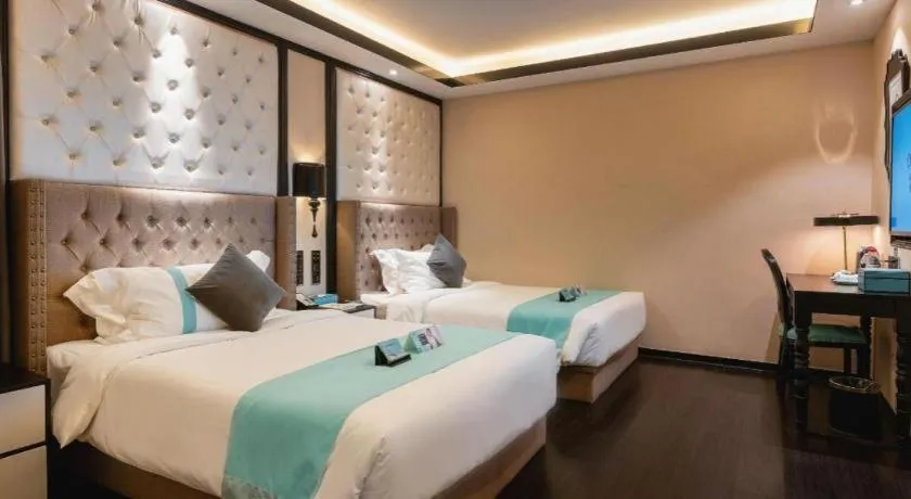 Bed in Xana Hotelle Shaghai Hongqiao Hub National Exhibition Center Qibao Lianming Road
