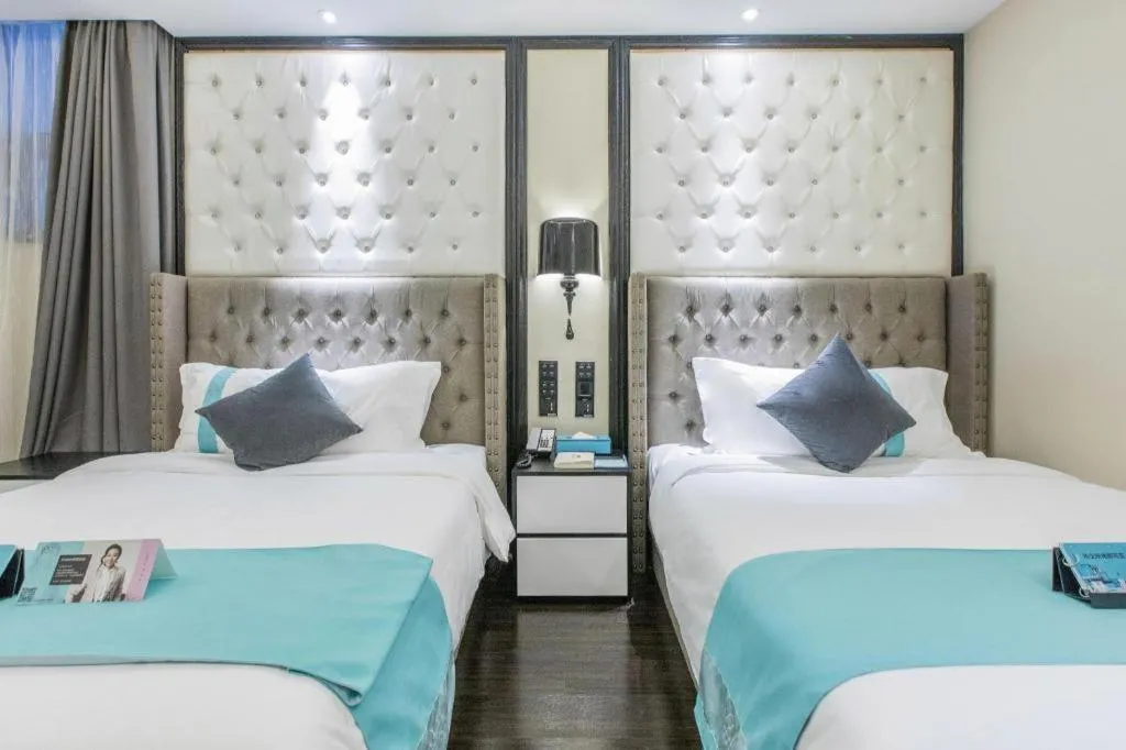 Bed in Xana Hotelle Shaghai Hongqiao Hub National Exhibition Center Qibao Lianming Road