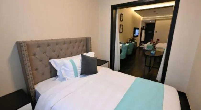 Bed in Xana Hotelle Shaghai Hongqiao Hub National Exhibition Center Qibao Lianming Road