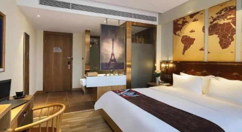 Bed in James Joyce Coffetel Zhengzhou CBD Exhibition Center Provincial People's Hospital