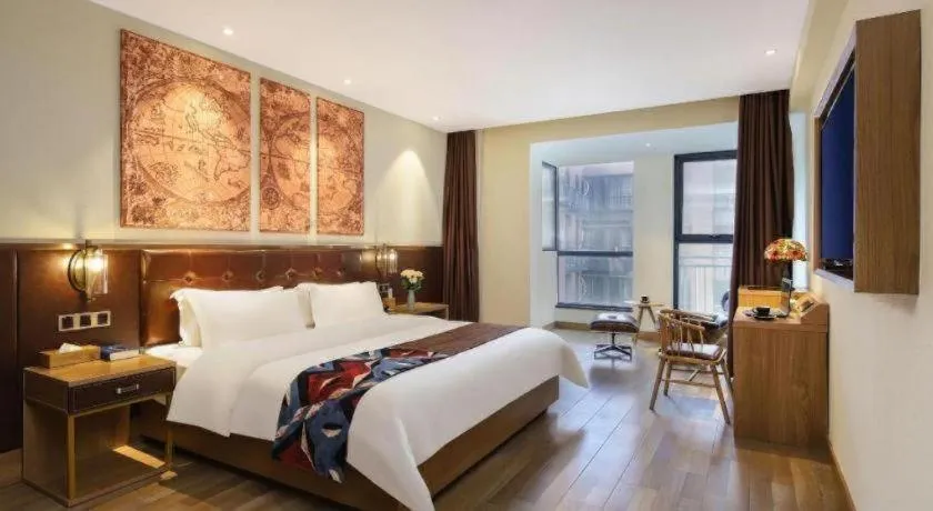 Bed in James Joyce Coffetel Zhengzhou CBD Exhibition Center Provincial People's Hospital