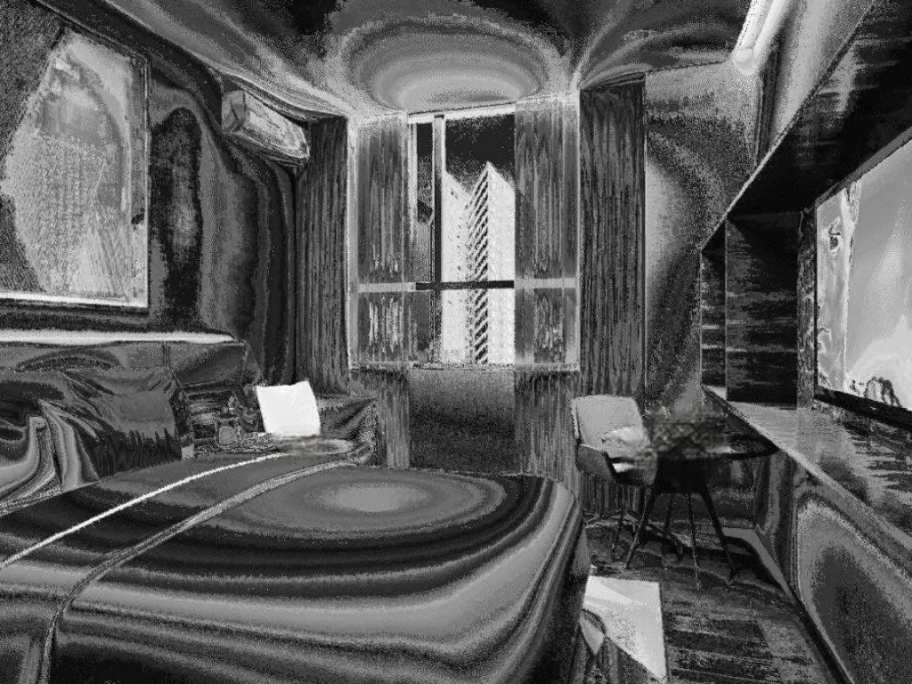 Bed in IU Hotel Qingdao Golden Beach Xuejiadao Metro Station