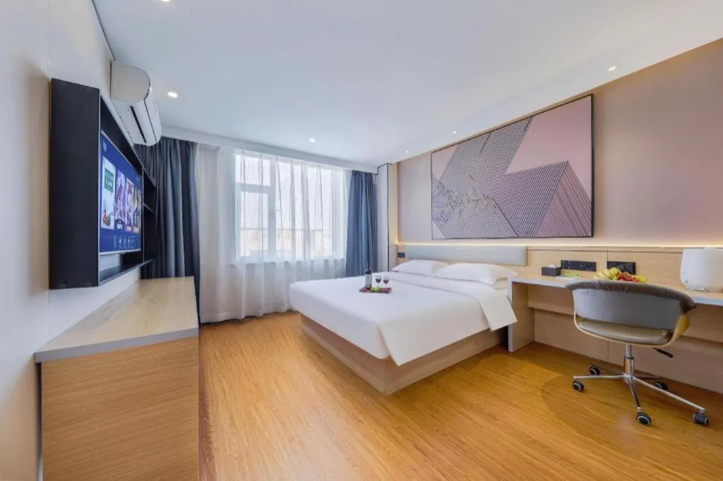 Bed in IU Hotel·Jiayuguan People's Shopping Mall