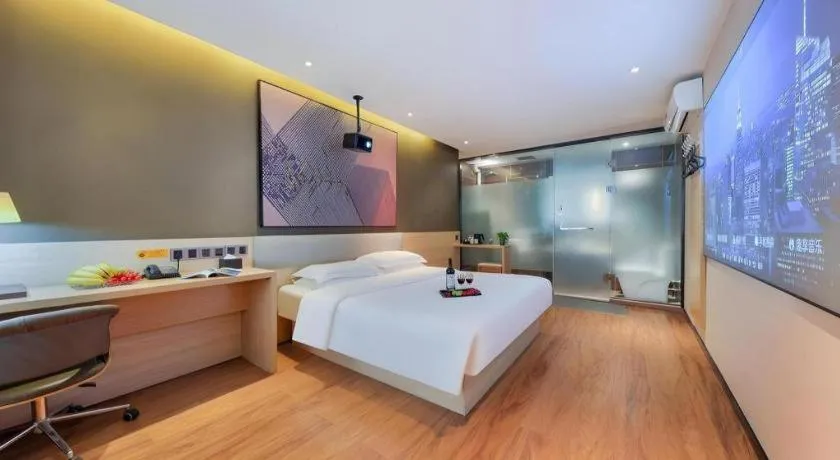 Bed in IU Hotel·Jiayuguan People's Shopping Mall