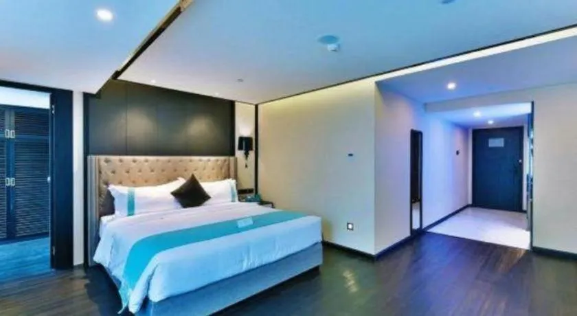 Bed in Xana Hotelle Chengdou Xindu Sanhechang Metro Station