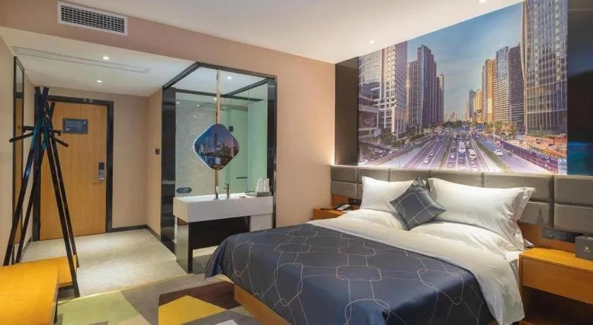 Bed in Chonpines Hotel Guangzhou Sunac Cultural and Tourism City Shiling