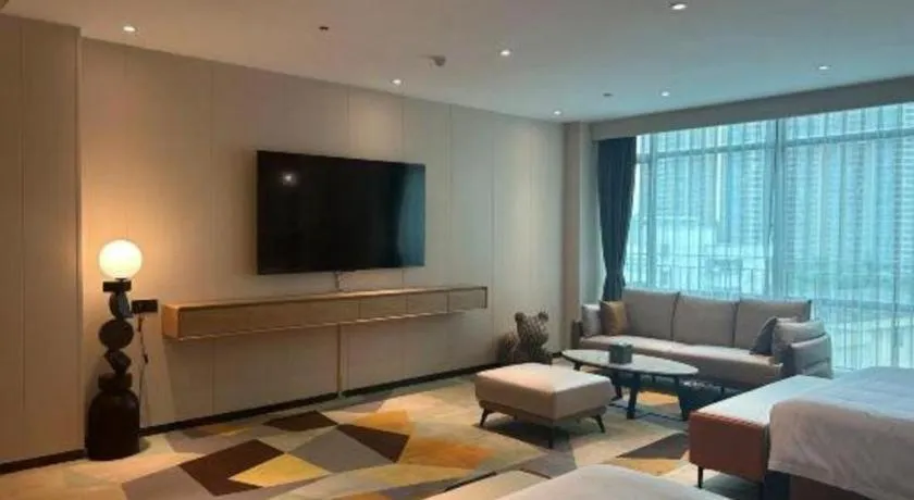 Bed in Chonpines Hotel Guangzhou Sunac Cultural and Tourism City Shiling