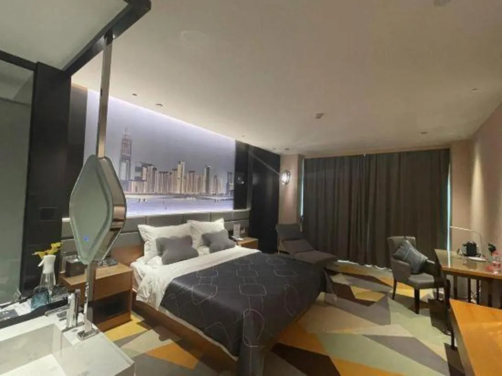 Bed in Chonpines Hotel Guangzhou Sunac Cultural and Tourism City Shiling