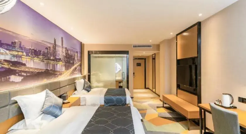 Bed in Chonpines Hotel Guangzhou Sunac Cultural and Tourism City Shiling Bed in Chonpines Hotel Guangzhou Sunac Cultural and Tourism City Shiling