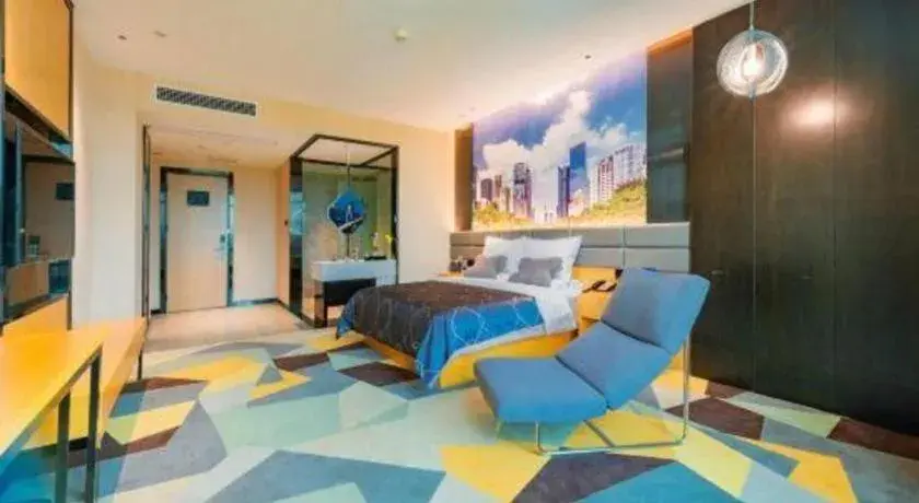 Bed in Chonpines Hotel Guangzhou Sunac Cultural and Tourism City Shiling Bed in Chonpines Hotel Guangzhou Sunac Cultural and Tourism City Shiling