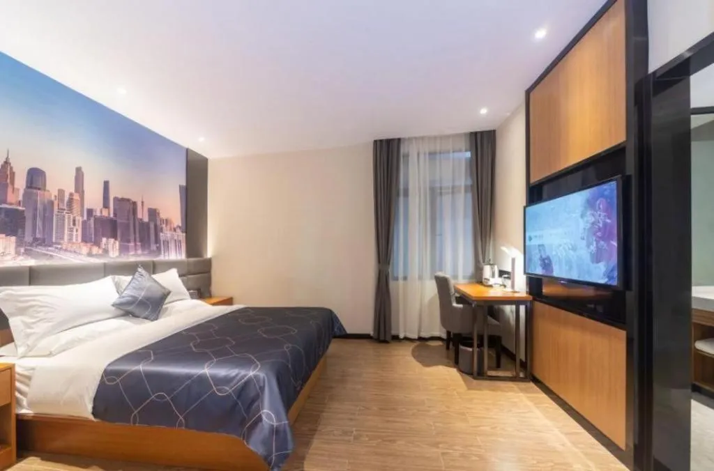 Bed in Chonpines Hotel Guangzhou Sunac Cultural and Tourism City Shiling