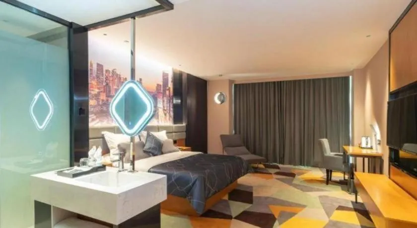 Bed in Chonpines Hotel Guangzhou Sunac Cultural and Tourism City Shiling