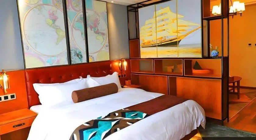 Bed in James Joyce Coffetel Guangyuan High-Speed Railway Station Dongba Municipal Government