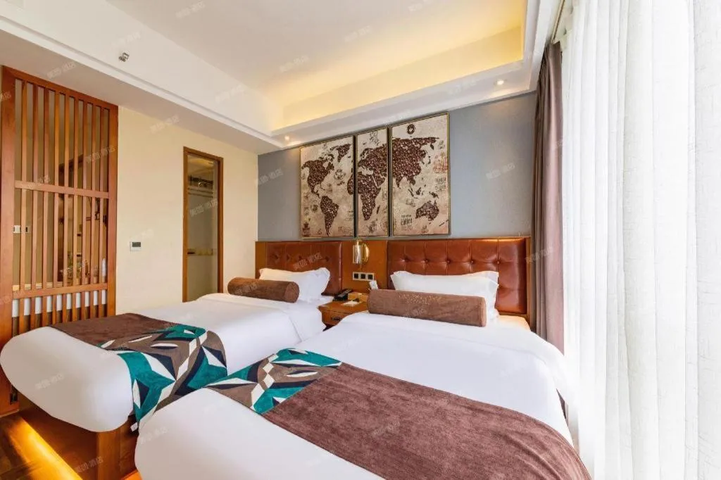 Bed in James Joyce Coffetel Guangyuan High-Speed Railway Station Dongba Municipal Government