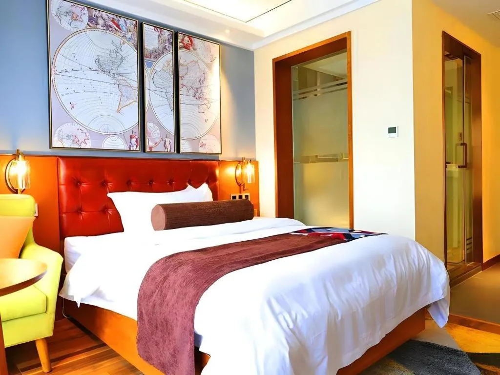 Bed in James Joyce Coffetel Guangyuan High-Speed Railway Station Dongba Municipal Government