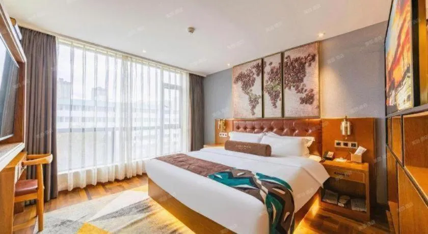 Bed in James Joyce Coffetel Guangyuan High-Speed Railway Station Dongba Municipal Government