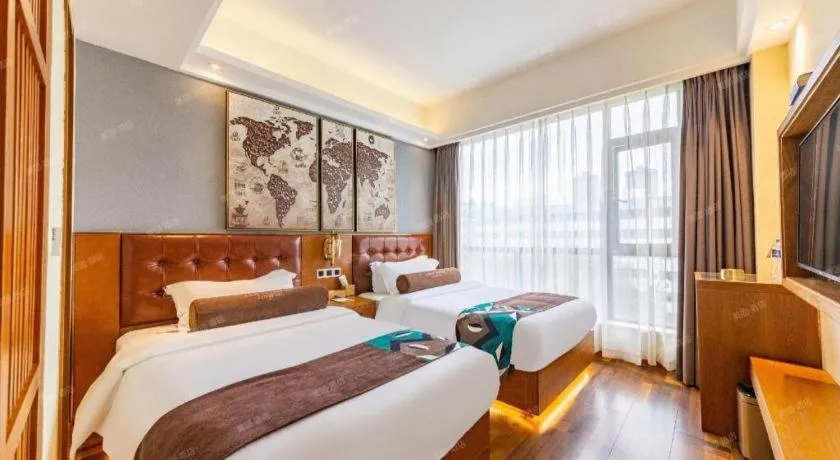 Bed in James Joyce Coffetel Guangyuan High-Speed Railway Station Dongba Municipal Government