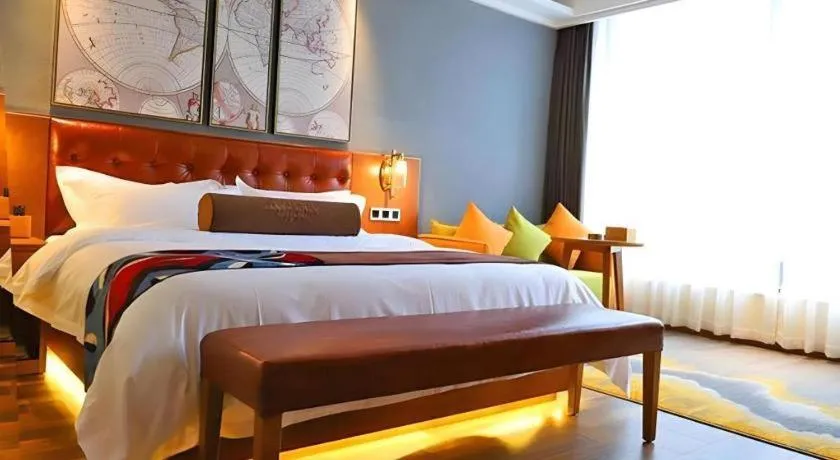 Bed in James Joyce Coffetel Guangyuan High-Speed Railway Station Dongba Municipal Government