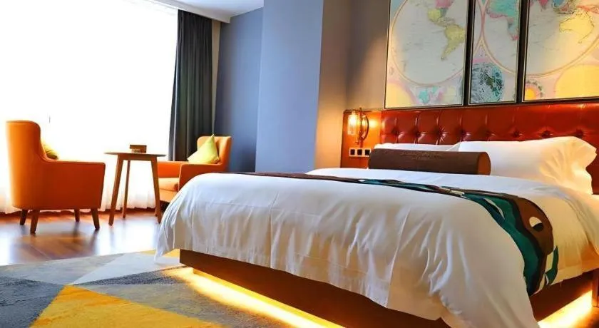 Bed in James Joyce Coffetel Guangyuan High-Speed Railway Station Dongba Municipal Government