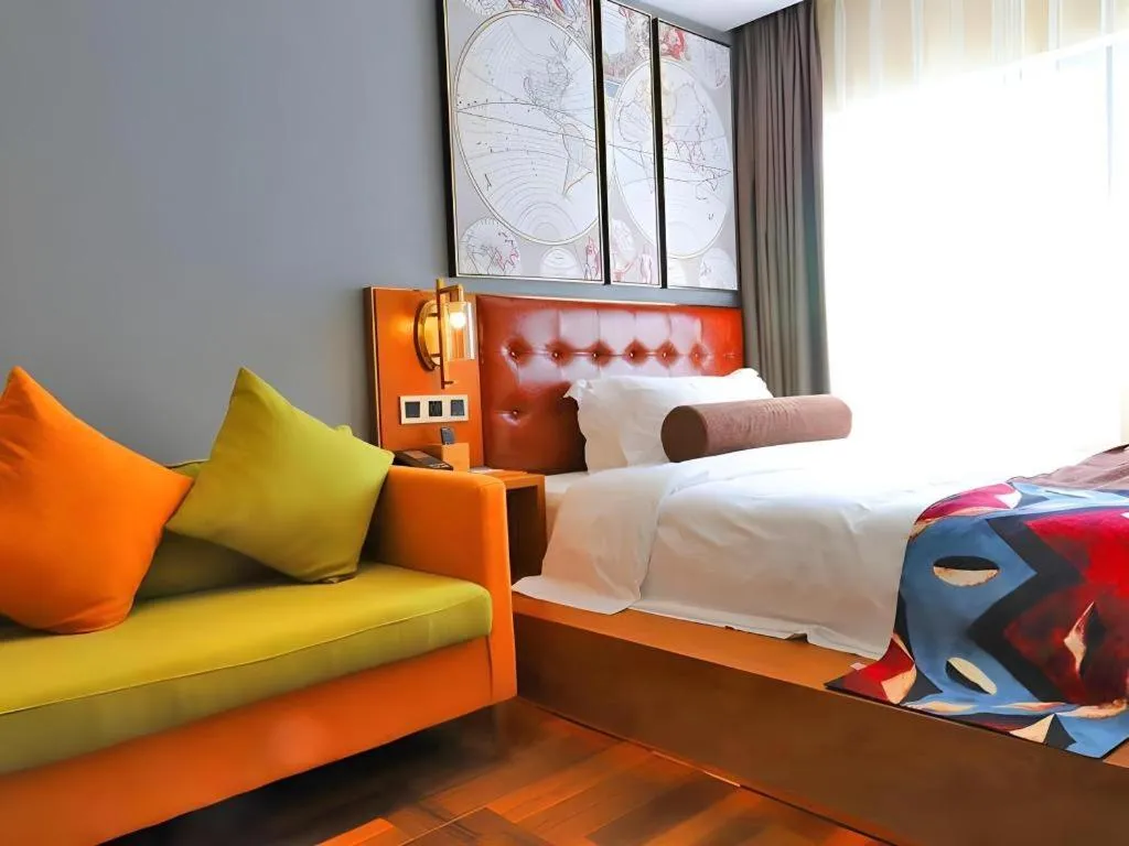 Bed in James Joyce Coffetel Guangyuan High-Speed Railway Station Dongba Municipal Government