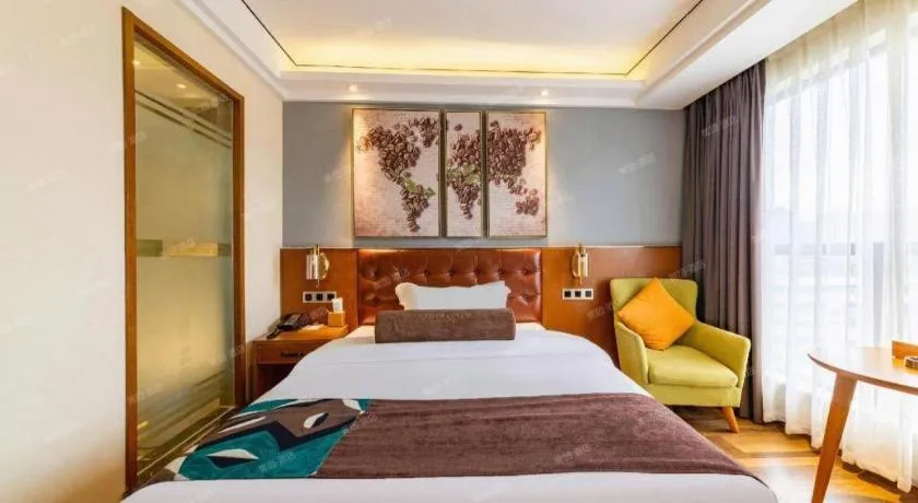 Bed in James Joyce Coffetel Guangyuan High-Speed Railway Station Dongba Municipal Government