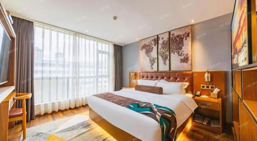 Bed in James Joyce Coffetel Guangyuan High-Speed Railway Station Dongba Municipal Government