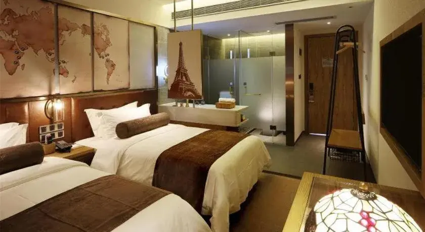 Bed in James Joyce Coffetel·Nannign Shanglin Tongle Road Bed in James Joyce Coffetel·Nannign Shanglin Tongle Road