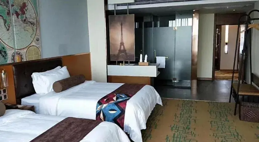 Bed in James Joyce Coffetel·Nannign Shanglin Tongle Road Bed in James Joyce Coffetel·Nannign Shanglin Tongle Road