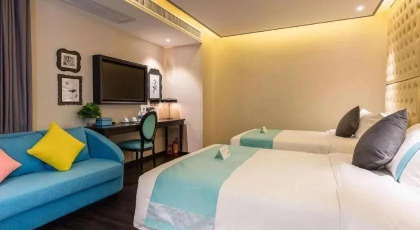 Bed in Xana Hotelle·Guangzhou Shangxiajiu Yongqingfang Changshou Road Metro Station