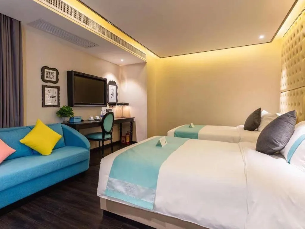 Bed in Xana Hotelle·Guangzhou Shangxiajiu Yongqingfang Changshou Road Metro Station