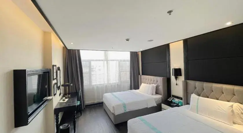 Bed in Xana Hotelle Nanjing Xinjiekou Daxinggong Metro Station Bed in Xana Hotelle Nanjing Xinjiekou Daxinggong Metro Station