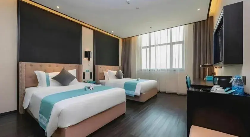 Bed in Xana Hotelle Nanjing Xinjiekou Daxinggong Metro Station Bed in Xana Hotelle Nanjing Xinjiekou Daxinggong Metro Station