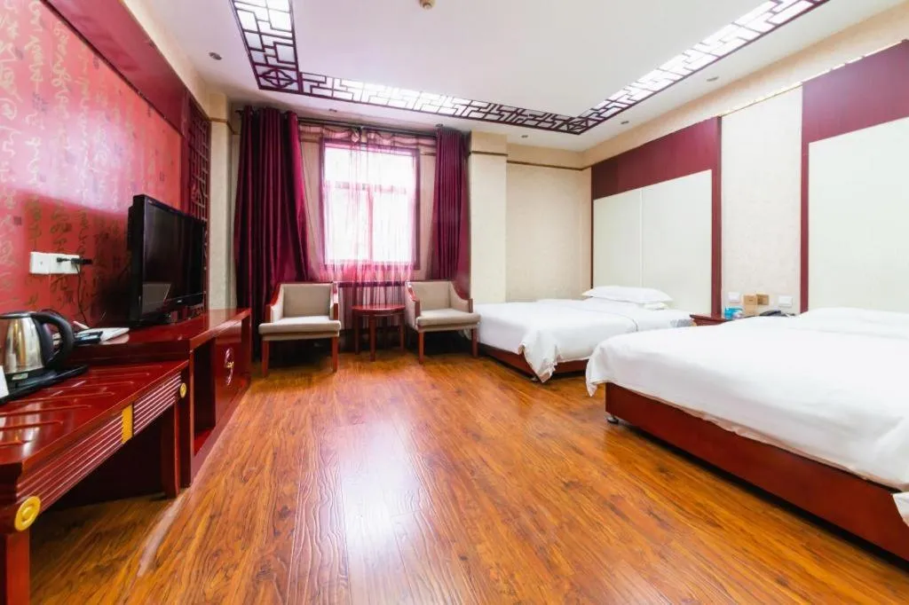 Bed in PAI Hotel Huayin Huashan Mountain Scenic Spot Ancient Street