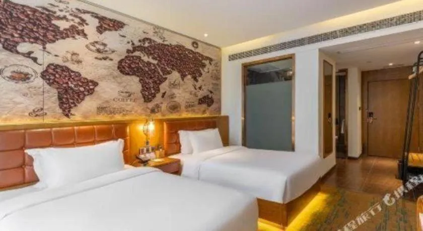 Bed in James Joyce Coffetel·Chadianzi Passenger Terminal Jinke Bei Road Metro Station