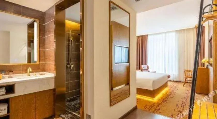 Bed in James Joyce Coffetel·Chadianzi Passenger Terminal Jinke Bei Road Metro Station Bed in James Joyce Coffetel·Chadianzi Passenger Terminal Jinke Bei Road Metro Station