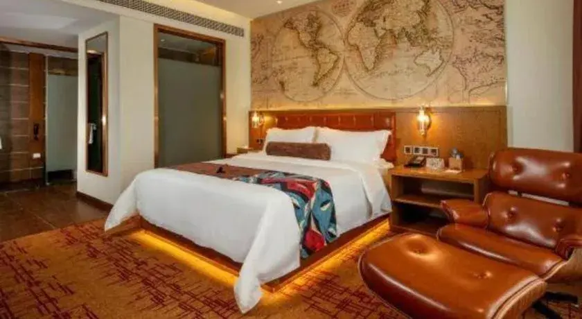 Bed in James Joyce Coffetel·Chadianzi Passenger Terminal Jinke Bei Road Metro Station Bed in James Joyce Coffetel·Chadianzi Passenger Terminal Jinke Bei Road Metro Station