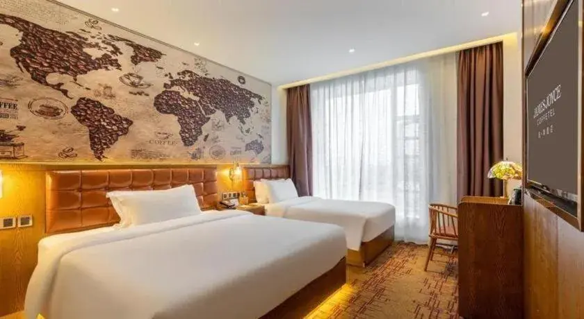 Bed in James Joyce Coffetel·Chadianzi Passenger Terminal Jinke Bei Road Metro Station Bed in James Joyce Coffetel·Chadianzi Passenger Terminal Jinke Bei Road Metro Station