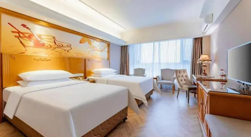 Bed in Vienna Hotel Inner Mongolia Hohhot Railway Station Gongzhufu Metro Station Bed in Vienna Hotel Inner Mongolia Hohhot Railway Station Gongzhufu Metro Station