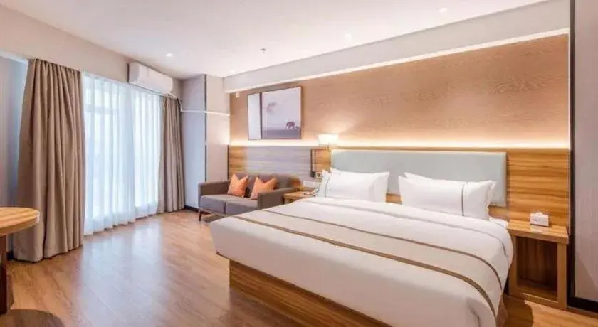 Bed in Jtour Inn Wuxi Meiyuan Kaiyuan Temple Metro Bed in Jtour Inn Wuxi Meiyuan Kaiyuan Temple Metro