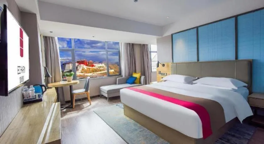 Bed in Echarm Hotel Lhasa Potala Palace
