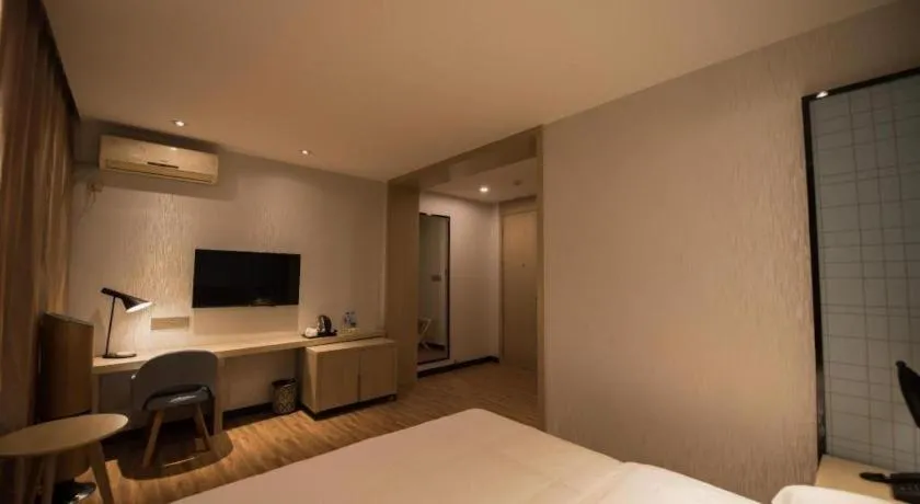 Bed in Borrman Hotel Hefei Guogou Plaza Sanli'an Metro Station