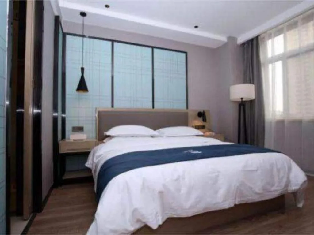 Bed in Borrman Hotel Hefei Guogou Plaza Sanli'an Metro Station