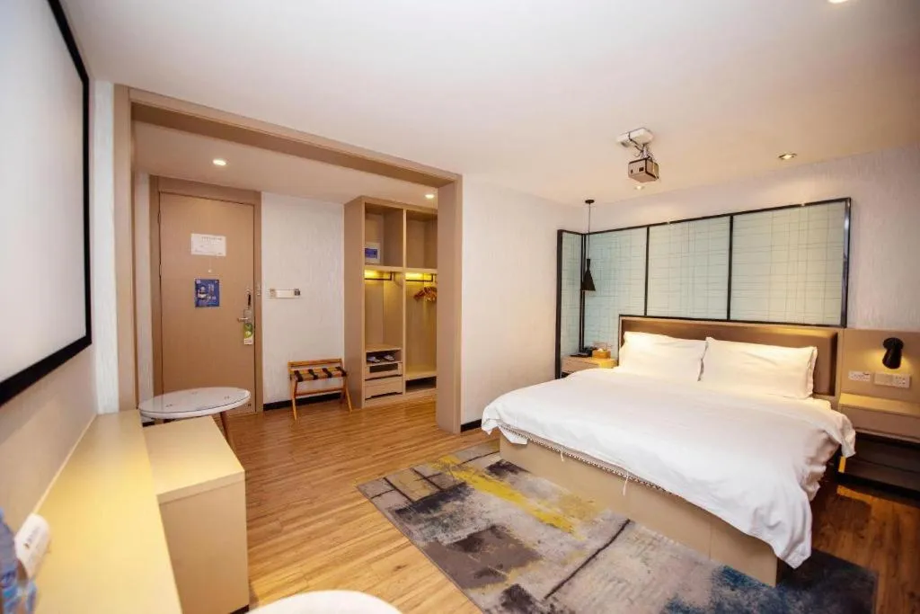 Bed in Borrman Hotel Hefei Guogou Plaza Sanli'an Metro Station