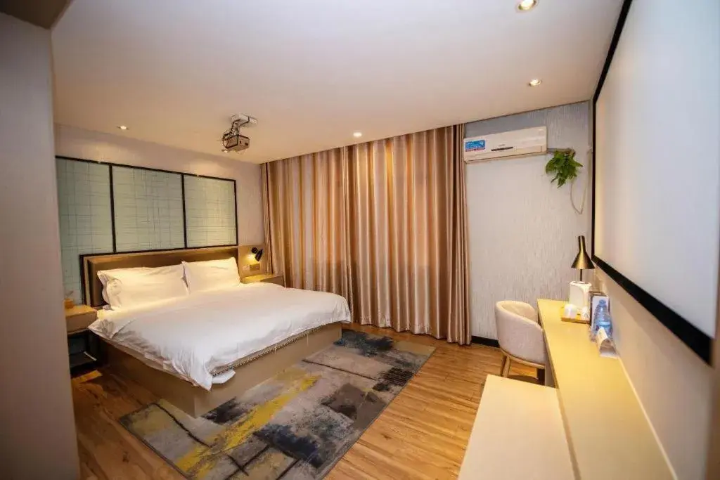 Bed in Borrman Hotel Hefei Guogou Plaza Sanli'an Metro Station Bed in Borrman Hotel Hefei Guogou Plaza Sanli'an Metro Station