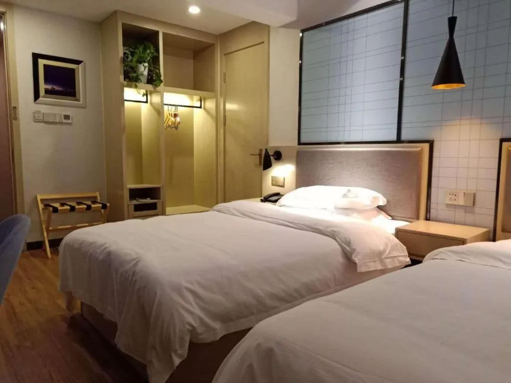 Bed in Borrman Hotel Hefei Guogou Plaza Sanli'an Metro Station