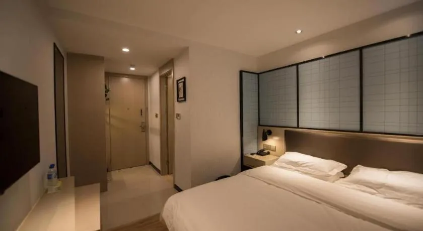 Bed in Borrman Hotel Hefei Guogou Plaza Sanli'an Metro Station