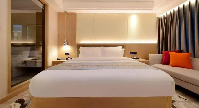 Bed in Borrman Hotel Guiyang Guanshanhu International Conference Center Metro Station Bed in Borrman Hotel Guiyang Guanshanhu International Conference Center Metro Station