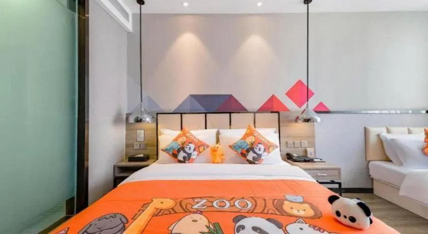 Bed in Borrman Hotel Tai'an Central Hospital Taishan Tianwai Village Hongmen