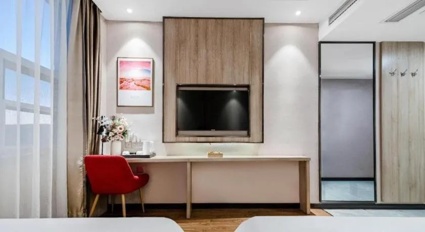 Bed in Borrman Hotel Tai'an Central Hospital Taishan Tianwai Village Hongmen